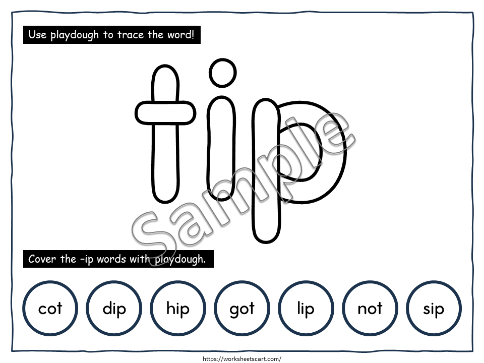 CVC Playdough Mats Printable – 125 CVC Words for Kindergarten Phonics Practice, WWF550