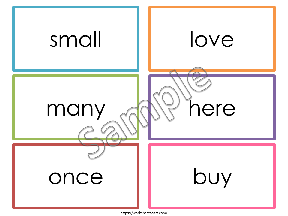 95 Red Word Flashcards, Tricky Words, High Frequency Words, Set 1 to 4 Phonics Reading, Kindergarten, Grade 1,2,3, Homeschool, WWF414