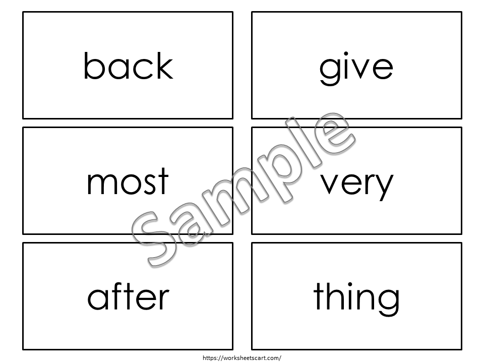 100 Printable Fry's Second Hundred Sight Word Flashcards, Grade 1, Grade 2 Sight Words, High Frequency Words, Tricky Words, WWF417