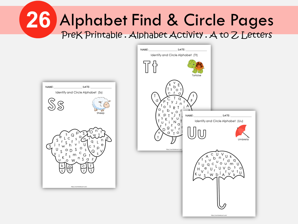 Alphabet Worksheets for Preschool, Alphabet Busy Book, Letter of the Week, Letter Recognition, Kindergarten, PreK, Educational Printable, WWF102