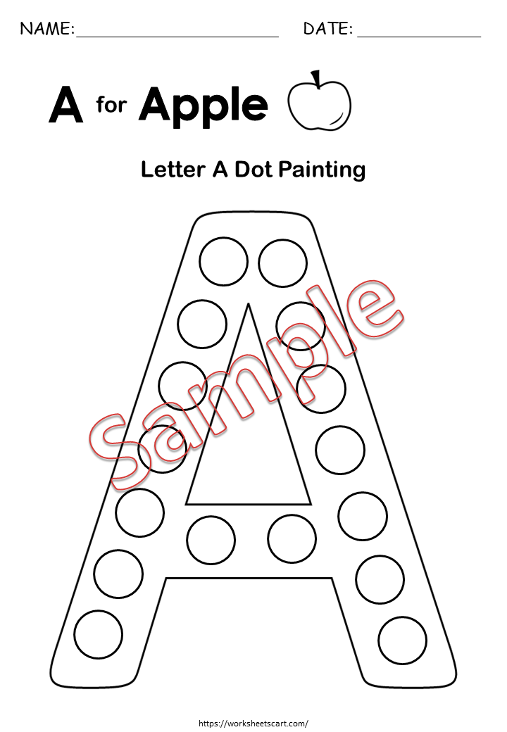 Do-a-Dot Alphabet Worksheets A-Z | 26 Printable Dot Marker Letters with Matching Pictures | Preschool Fine Motor Activity | Homeschool, WWF116