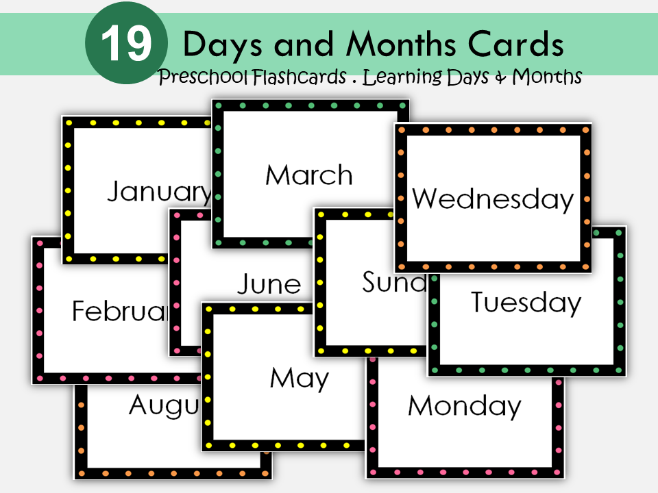 days-of-the-week-flashcards-months-of-the-year-flash-cards-bulletin-worksheetscart for Free Printable Months Of The Year Flashcards Days of the Week Flashcards, Months of the Year Flash Cards, Bulletin β WorksheetsCart for Free Printable Months Of The Year Flashcards