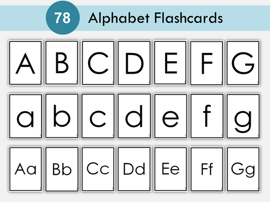 Alphabet Cards Printable for Preschool, Uppercase and Lowercase Black and White Letters Flash Cards, Kids, Toddlers Flashcards, Montessori, WWF128