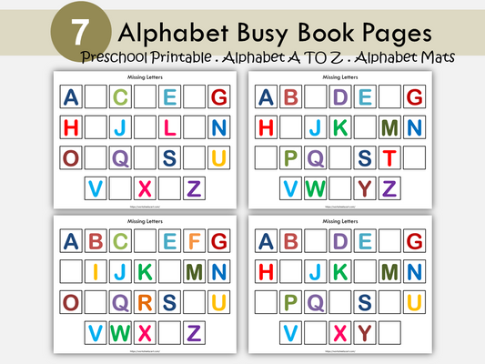 Alphabet Missing Letters Mats | Fill in the Missing Letter Activity | Preschool & Kindergarten Literacy Center, WWF138