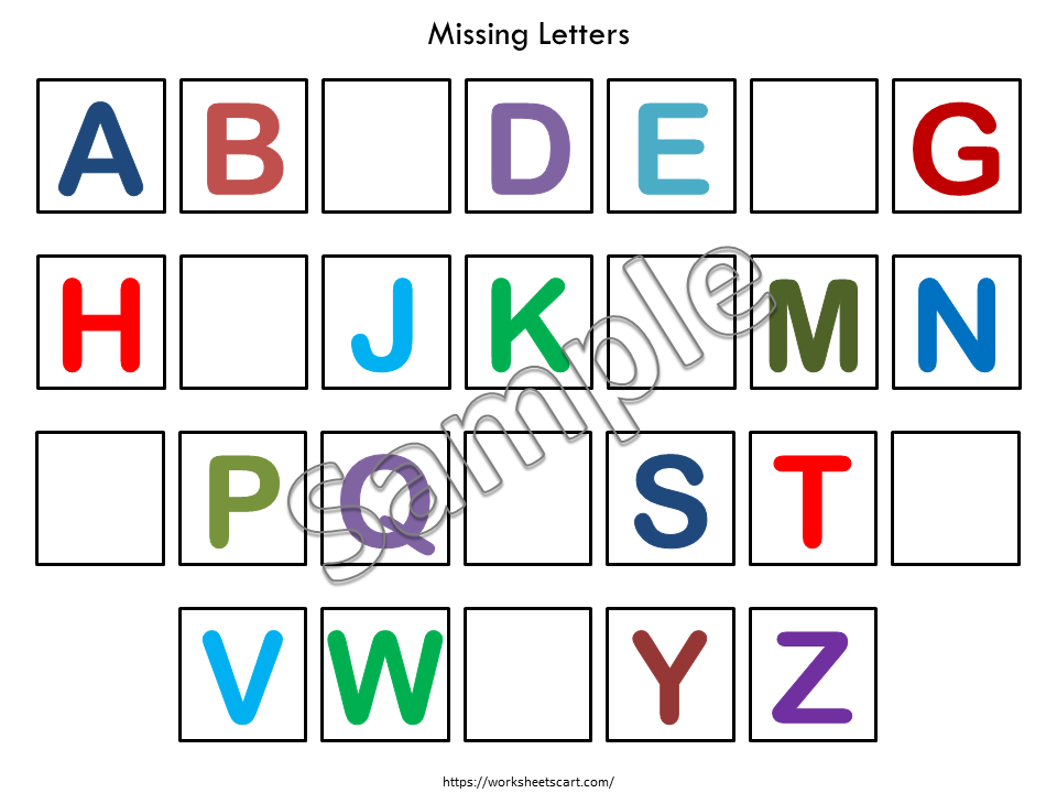 Alphabet Worksheets for Kids, Alphabet Busy Book Pages, Preschool Printable, Missing Letters A-Z Recognition, Toddlers Morning Activities, WWF138