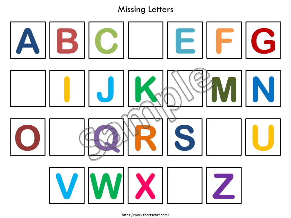 Alphabet Worksheets for Kids, Alphabet Busy Book Pages, Preschool Printable, Missing Letters A-Z Recognition, Toddlers Morning Activities, WWF138