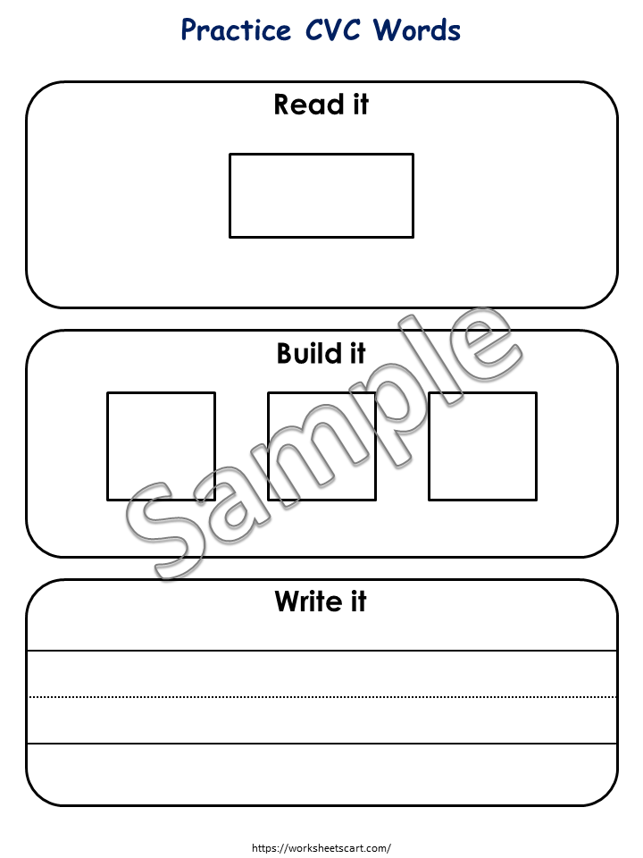 CVC Words, CVC Mat, CVC Flashcards, Word Builder, Kindergarten Phonics, Preschool Printable, Montessori, Homeschool, Educational, WWF146
