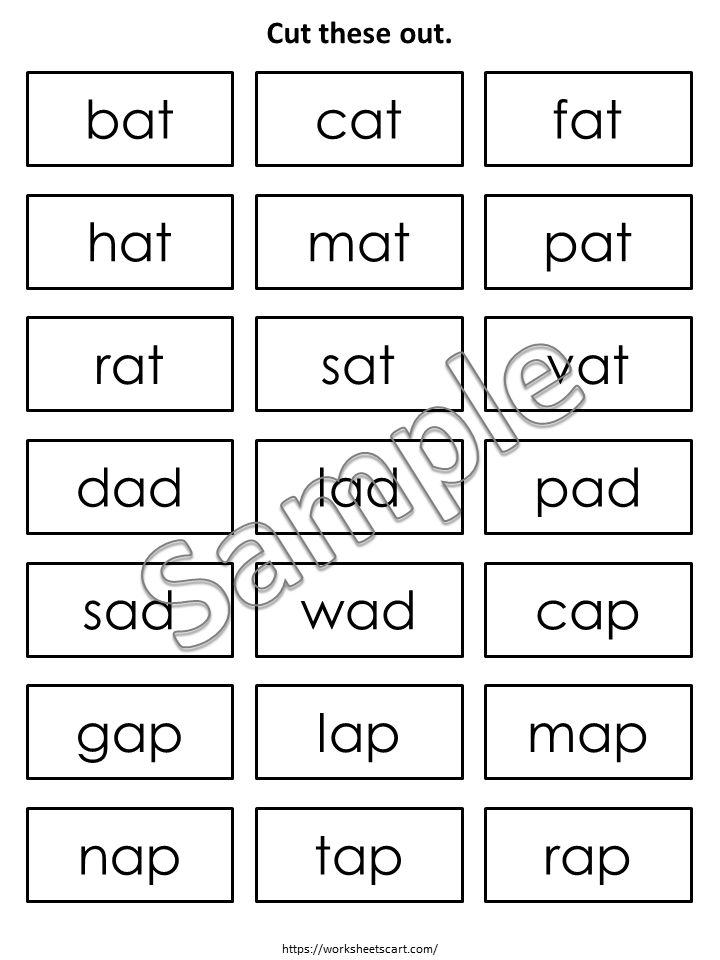 CVC Words, CVC Mat, CVC Flashcards, Word Builder, Kindergarten Phonics, Preschool Printable, Montessori, Homeschool, Educational, WWF146