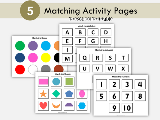 Preschool Binder, PreK Activities, Busy Book Printable, Matching Game for Kids, Toddler First Busy Book, Learning Folder, Instant Download, WWF148