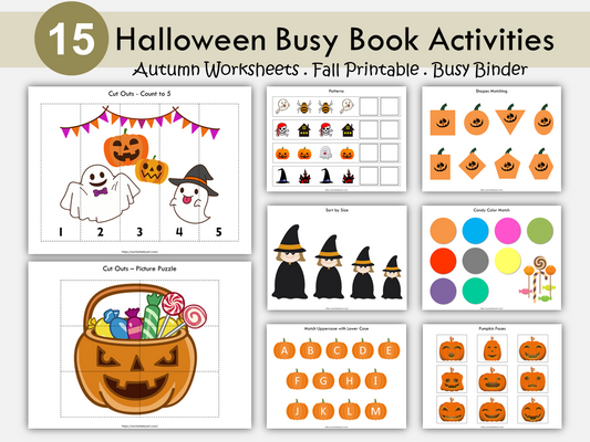 Fall Busy Book Printable, Autumn Busy Binder, Toddler Fall Learning Binder, Preschool Fall Learning Activities, Homeschool Resource, WWF151