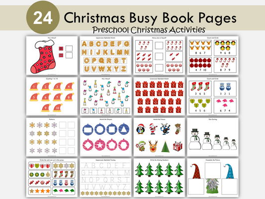 Christmas Busy Book for Toddler, Homeschool Resources, Preschool Learning Folder, Kindergarten Printable, Christmas Activities for Kids, WWF156