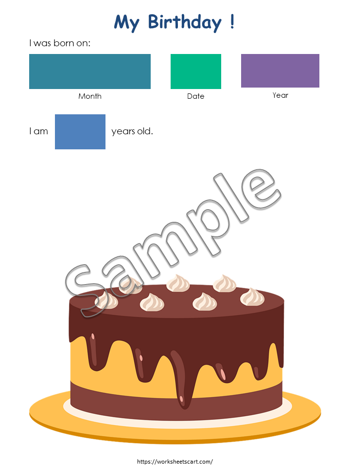 My Birthday Printable PDF, I Know My Age and Birthday Worksheet, Toddler Birthday Activity, About Me, Preschool, Kindergarten, WWF157