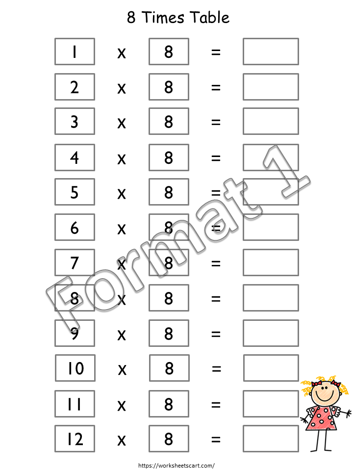 Times Tables Practice (1–12), Multiplication Facts Worksheets, Kindergarten, Ist Grade Math, Montessori Kids Resources, Digital Download, WWF164