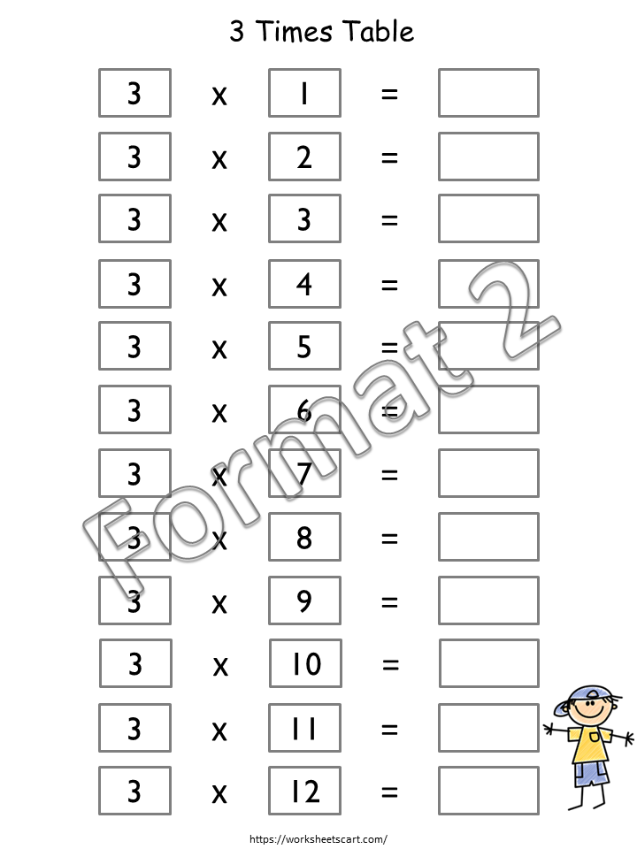 Times Tables Practice (1–12), Multiplication Facts Worksheets, Kindergarten, Ist Grade Math, Montessori Kids Resources, Digital Download, WWF164