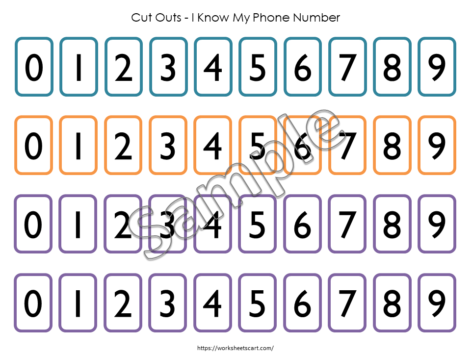 Learning Phone Number Worksheet for Kids | Preschool Life Skills Printable, WWF170