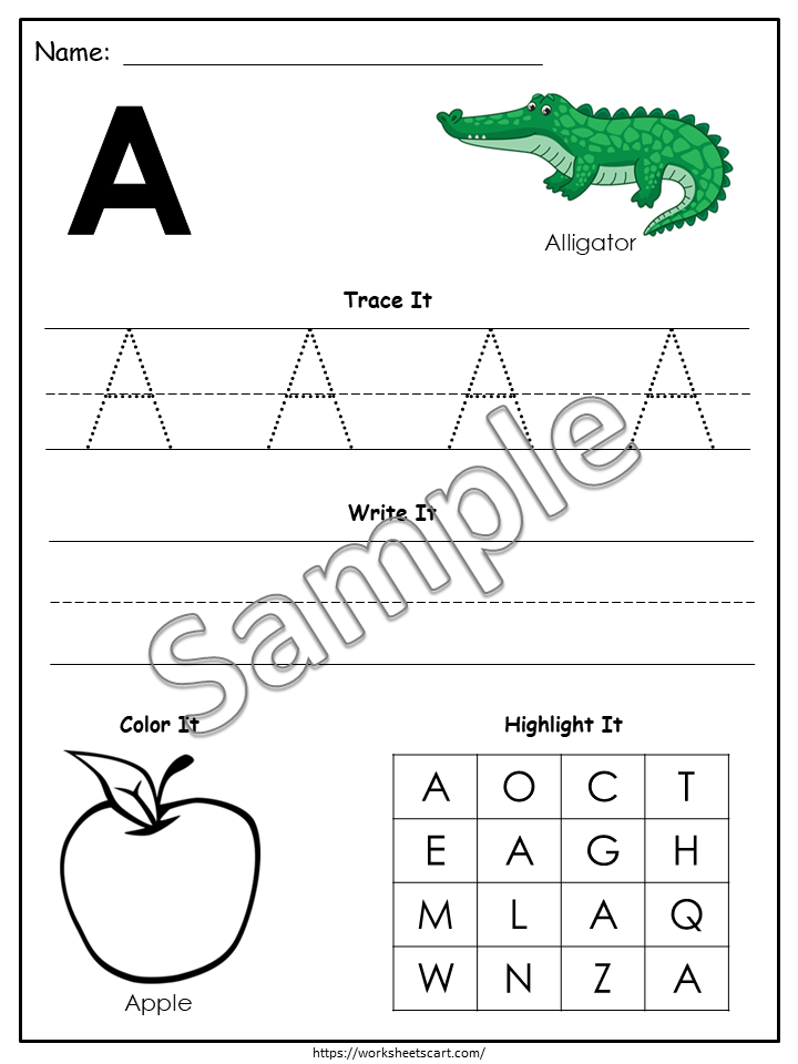 Alphabet and Number Worksheets, Preschool Learning, Kindergarten Tracing Printable, Toddler Montessori Activities, Digital Download, WWF173