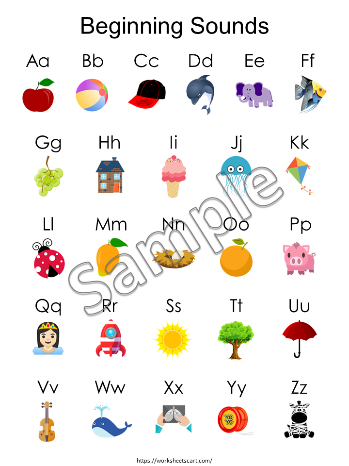Beginning Sounds, Printable Alphabet Game, Preschool Curriculum, Learning To Read, Homeschool Activity, Phonics Activity, Matching Game, WWF177