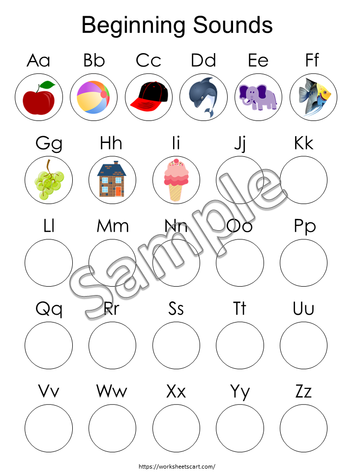 Beginning Sounds, Printable Alphabet Game, Preschool Curriculum, Learning To Read, Homeschool Activity, Phonics Activity, Matching Game, WWF177