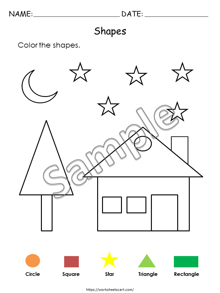Preschool Worksheets Bundle Printable PDF – Alphabet Tracing, Numbers 1-10, Shapes, Colors & Count and Match Activities, WWF186