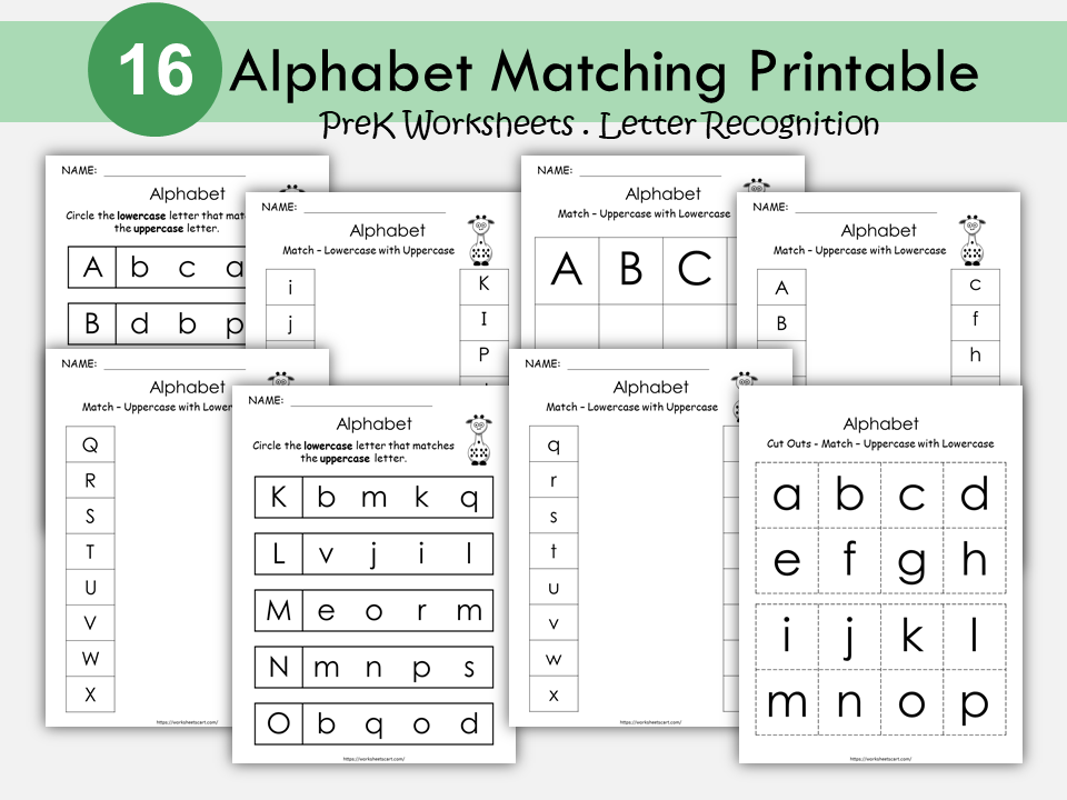 Alphabet Matching Worksheets, Alphabet Recognition - Uppercase & Lower – WorksheetsCart alphabet-matching-worksheets-alphabet-recognition-uppercase-lower-worksheetscart