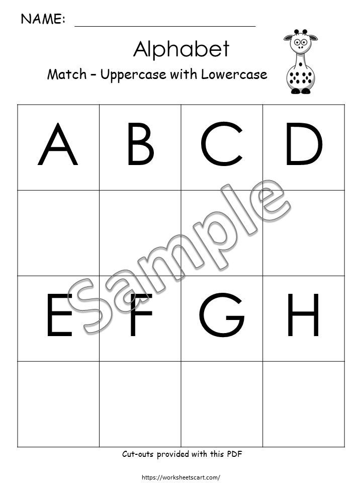 Alphabet Matching Worksheets Printable | Uppercase & Lowercase Letter Recognition Activities for Preschool, Kindergarten & Homeschool, WWF202