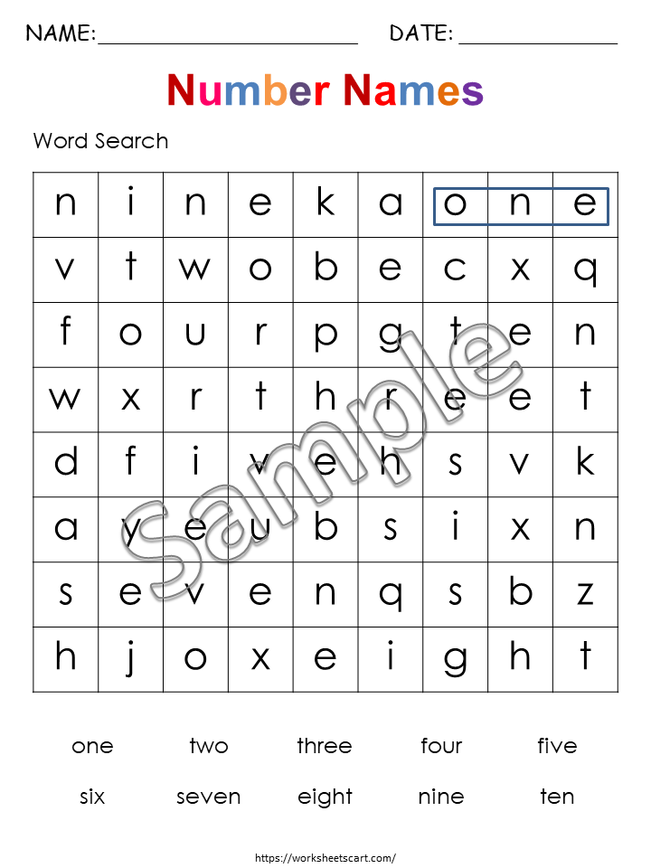 Number Tracing Worksheets 0-10 for Preschool & Kindergarten, Number Words Handwriting Practice Printable, Early Math Skills, PDF Download, WWF203