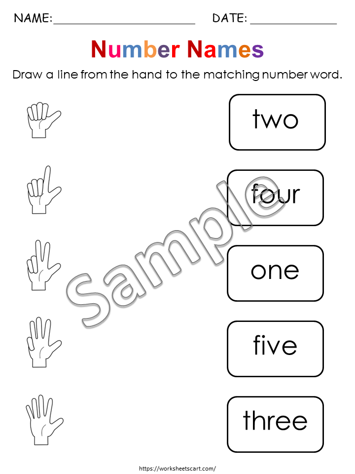 Number Tracing Worksheets 0-10 for Preschool & Kindergarten, Number Words Handwriting Practice Printable, Early Math Skills, PDF Download, WWF203