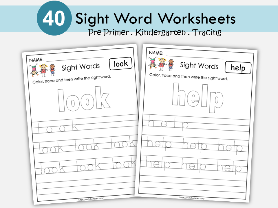Sight Word Worksheets, Sight Words Printable, Kindergarten Sight Words, Pre Primer 40 Sight Words, Learn to Read, Phonics Book, Grade 1, WWF212