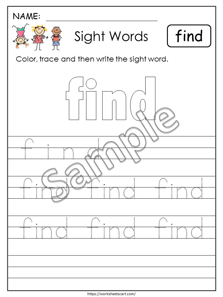 Sight Word Worksheets, Sight Words Printable, Kindergarten Sight Words, Pre Primer 40 Sight Words, Learn to Read, Phonics Book, Grade 1, WWF212