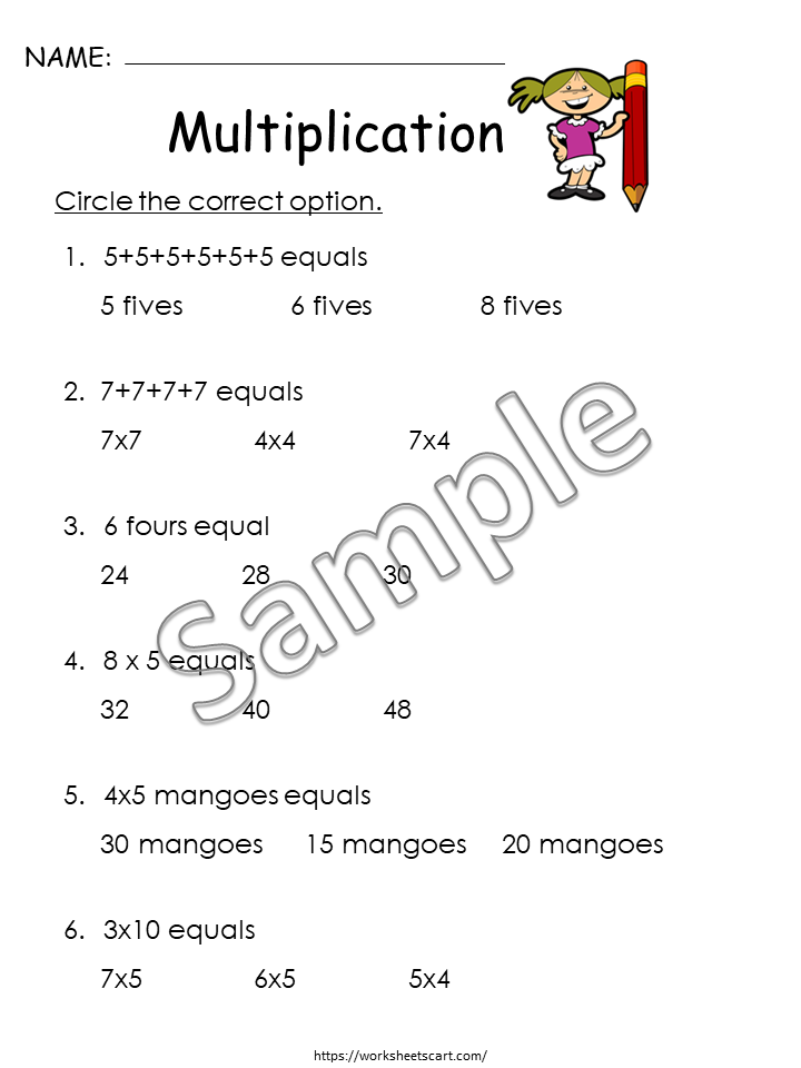 Multiplication Worksheets Printable – Times Tables 1–10 Math Practice, WWF219