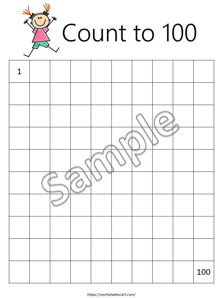 Number Chart 1-100, Number Posters for Kids, Number Counting, Number Worksheets, Writing Number, Count to 50, Preschool, Kindergarten, WWF221