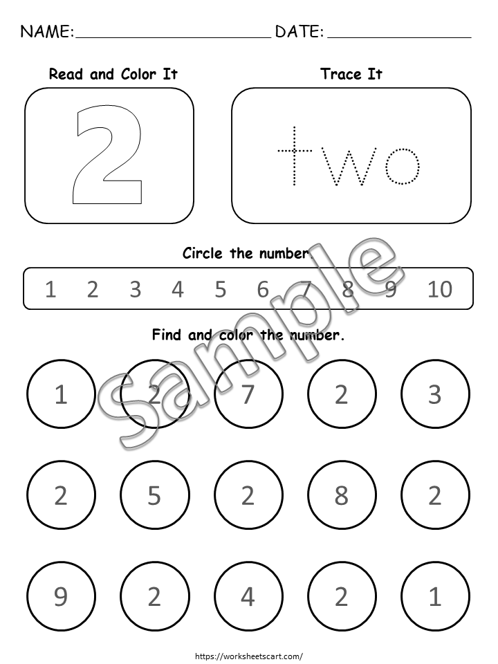 Number Worksheets, Number Tracing for Preschool, Preschool Printable, Preschool Worksheets, PreK, Beginning Math, Counting, Learning Numbers, WWF223