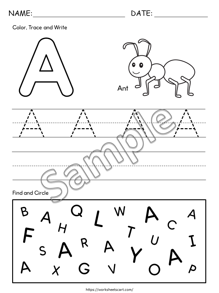 Alphabet Tracing Worksheets for Kids, Printable Letter Tracing Workbook, Handwriting Practice, Kindergarten Preschool, Homeschool Montessori, WWF225