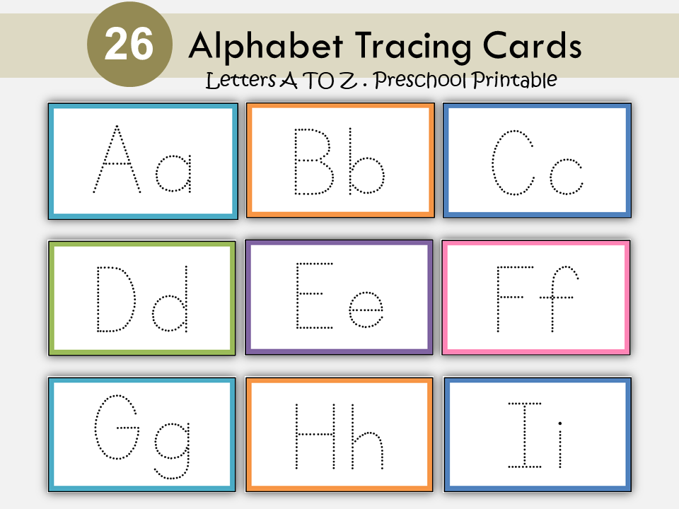 Alphabet Tracing, A to Z Cards Printable, Tracing ABC Letters for Kids, Alphabet Flashcards, Alphabet Worksheets, Kids Handwriting Practice, WWF226