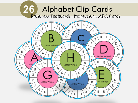 Alphabet Clip Cards, Alphabet Letter Cards, Preschool Printable, Alphabet Flashcards, ABC Clip It Activity, Toddler, Montessori, Homeschool, WWF228