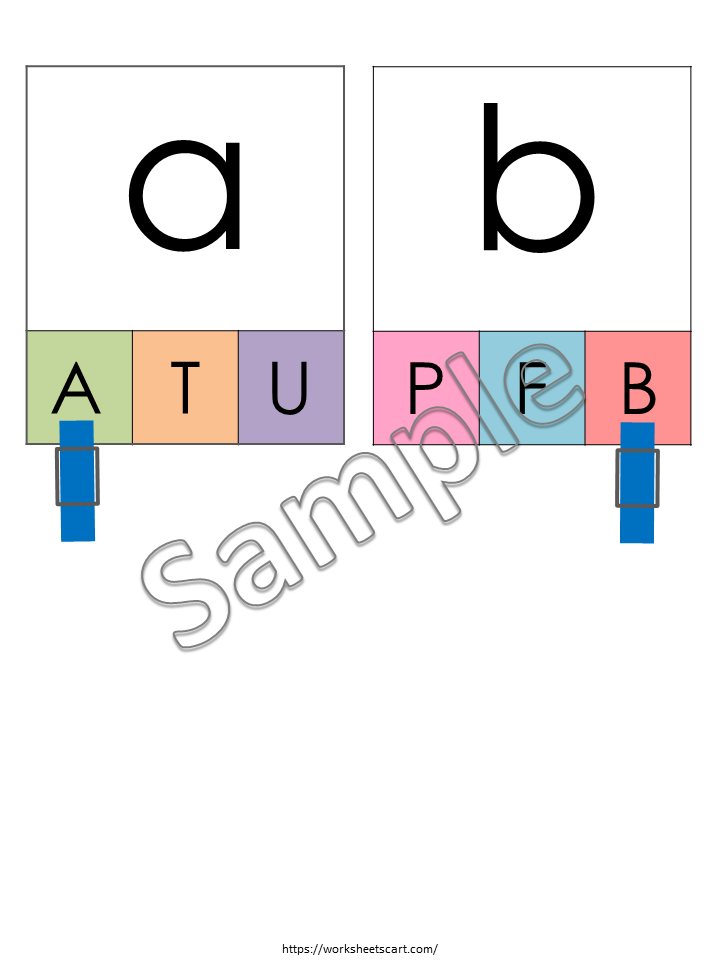 Alphabet Flashcards Printable, Letters Cards, ABC Clip It, Preschool Curriculum, Toddler Activity, Montessori Resource, Educational Material, WWF229