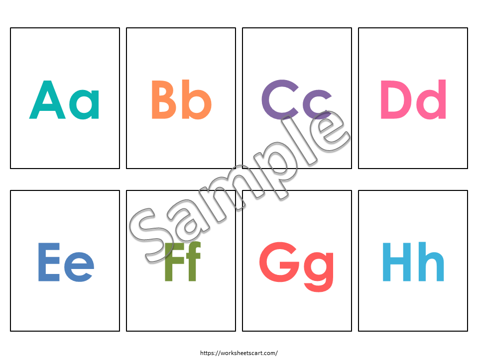 Alphabet Flashcards Printable PDF – ABC Uppercase & Lowercase Cards for Preschool, Kindergarten Learning, Homeschool Kids Activity, WWF237