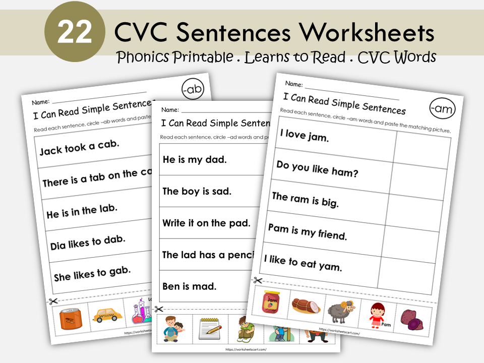 cvc-words-cvc-sentences-worksheets-reading-simple-cvc-sentences-pho-worksheetscart for Free Printable Cvc Sentences Worksheets CVC Words, CVC Sentences Worksheets, Reading Simple CVC Sentences, Pho – WorksheetsCart for Free Printable Cvc Sentences Worksheets