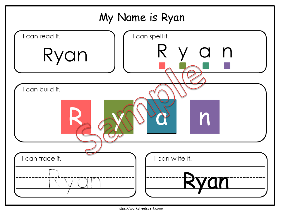 Dry Erase Name Tracing Practice Mat for Preschool, Kindergarten, Homeschool, Busy Book, Montessori Activity to Learn to Spell and Write Name, WWF255