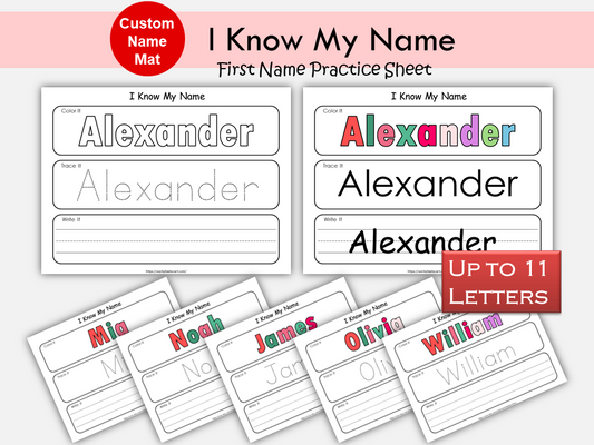 Name Tracing Sheet, Name Tracers, Name Tracing Worksheet Printable, Custom Name Spelling Activity, Name Practice Page, Preschool, Montessori, WWF257