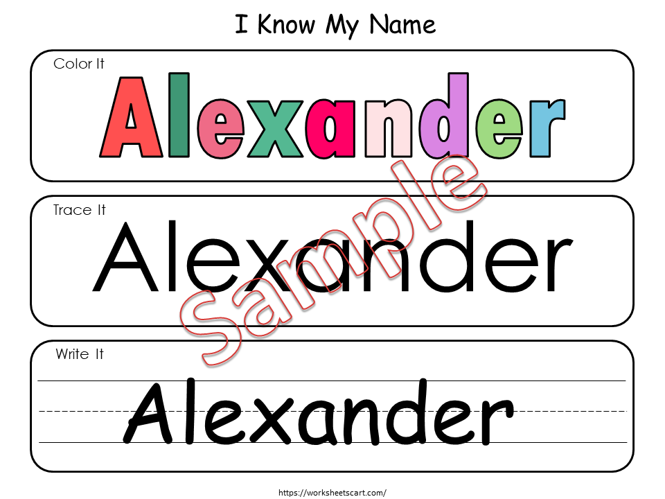 Customized Name Tracing Practice Sheet for Homeschool Preschool Kindergarten, Montessori Activity to Learn to Spell and Write Name, Digital, WWF257