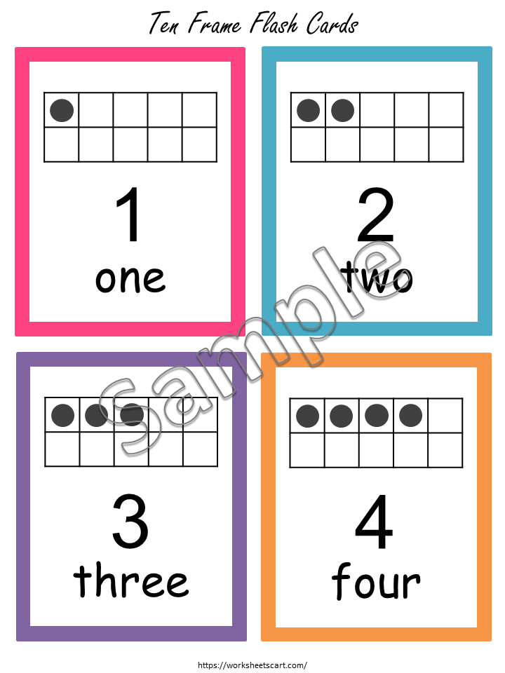 Ten Frame Number Flashcards 1-20 | Classroom Math Posters & Flashcards | Number Word, Numeral, Ten Frame | Preschool Kindergarten Printable, WWF268