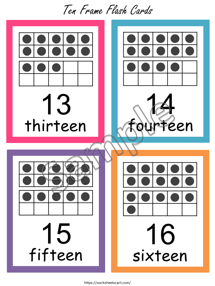 Ten Frame Number Flashcards 1-20 | Classroom Math Posters & Flashcards | Number Word, Numeral, Ten Frame | Preschool Kindergarten Printable, WWF268
