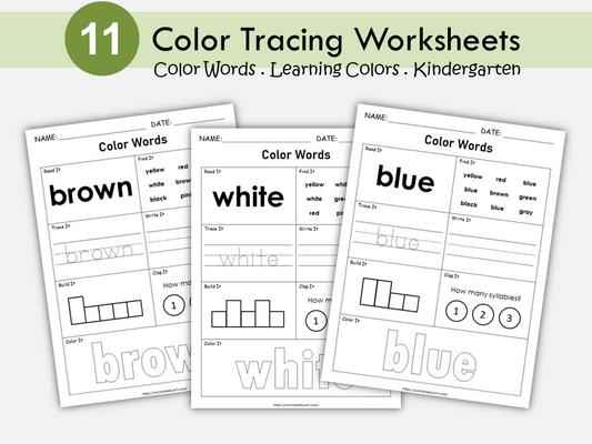 Color Words Printable, Color Word Worksheets, Color Words Activities, Learning Colors, Toddler Activity, Kindergarten, Montessori Homeschool, WWF277