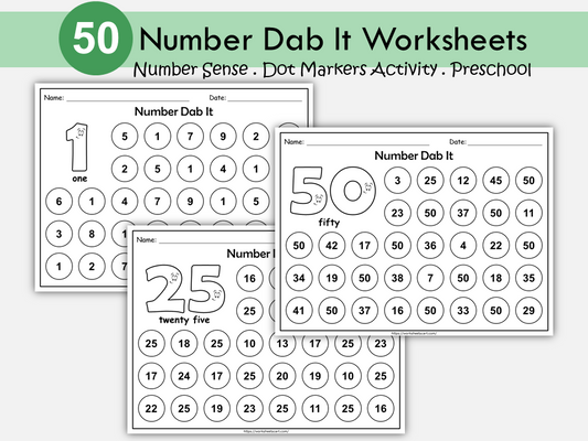 Number Search Worksheets 1-50 Printable | Number Hunt Activity | Preschool & Kindergarten Math | Number Recognition | Counting Practice, WWF284