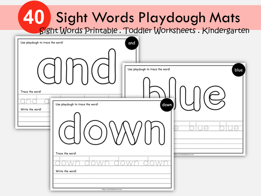 Pre-Primer Sight Words Playdough Mats | Dolch Sight Word Activities | Preschool Literacy Center | Printable PDF | Homeschool Resource, WWF300