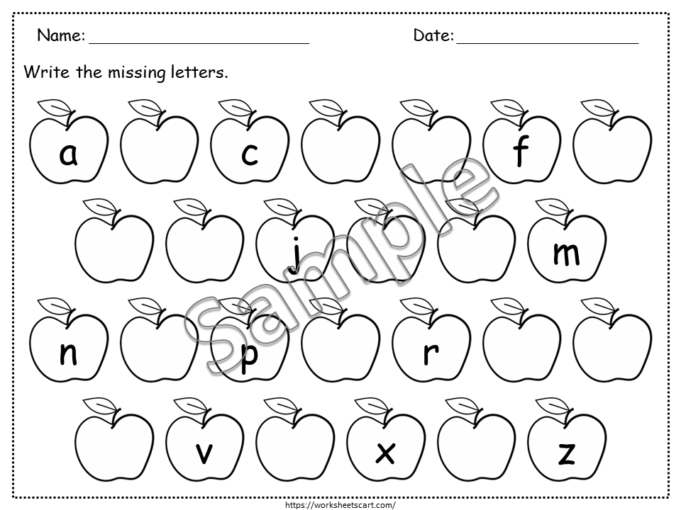 Fall Missing Alphabet Worksheets Printable | Uppercase & Lowercase Letter Practice | Preschool & Kindergarten ABC Order Activity, WWF304
