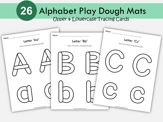 Alphabet Playdough Tracing Mats, Playdough Letter Tracing Printable, Trace the Alphabet with Playdough, Sensory Letter Formation, WWF308