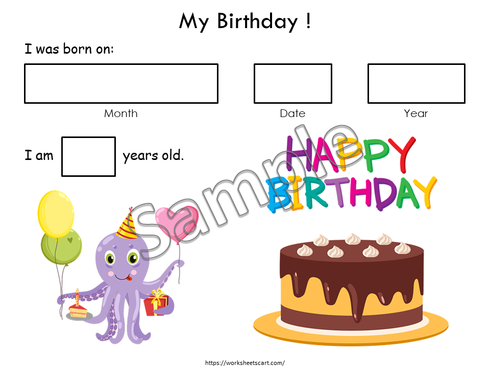 Life Skills Practice Sheets Printable, Toddler Busy Binder, Kids Name, Phone Number, Address, Birthday, Preschool, Kindergarten Curriculum, WWF316