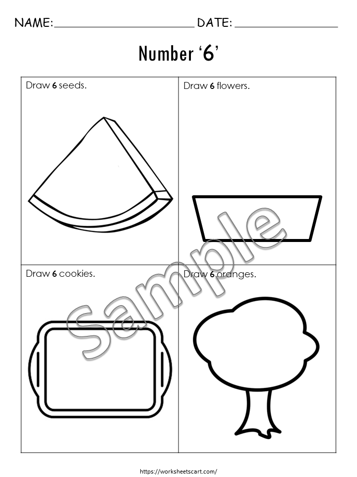 Number of the Day, Numbers Worksheets to 10 for Preschool, Number of the Week, Tracing Printable, Kindergarten, Teacher Resource, WWF318